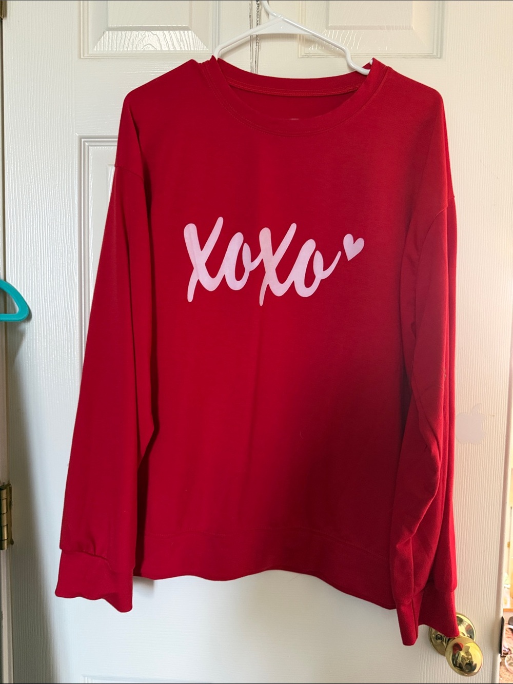 Red 'XOXO' Crewneck Sweater